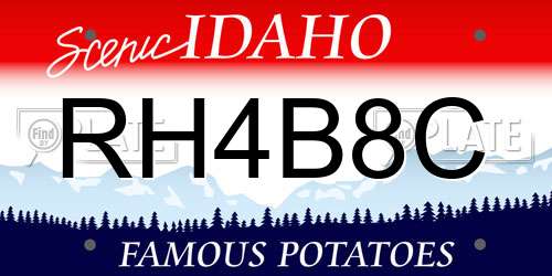 RH4B8C Idaho License Plate