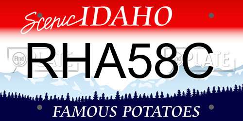 RHA58C Idaho License Plate