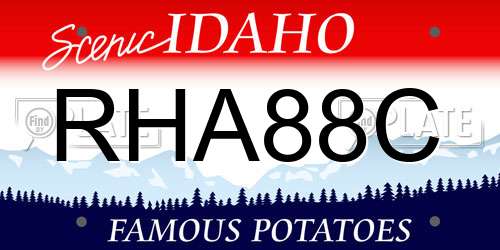 RHA88C Idaho License Plate