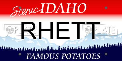 RHETT Idaho License Plate