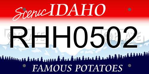RHH0502 Idaho License Plate