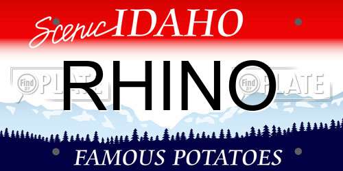 RHINO Idaho License Plate