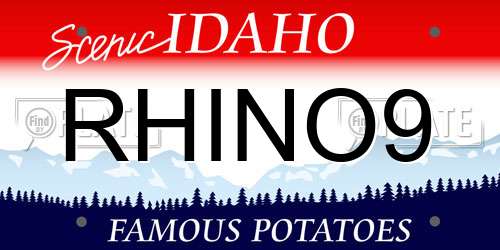 RHINO9 Idaho License Plate