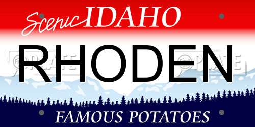 RHODEN Idaho License Plate