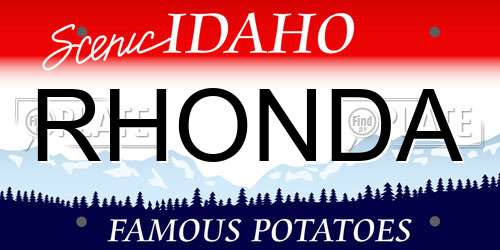 RHONDA Idaho License Plate