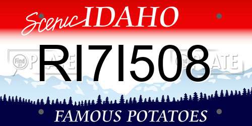 RI7I508 Idaho License Plate