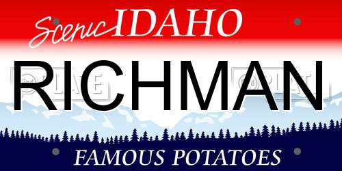 RICHMAN Idaho License Plate