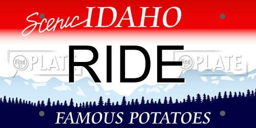 RIDE Idaho License Plate