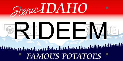 RIDEEM Idaho License Plate