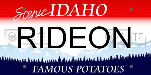 RIDEON Idaho License Plate
