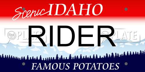 RIDER Idaho License Plate