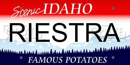 RIESTRA Idaho License Plate