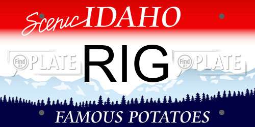 RIG Idaho License Plate