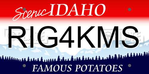 RIG4KMS Idaho License Plate