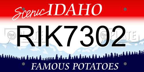 RIK7302 Idaho License Plate
