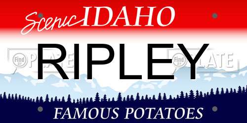 RIPLEY Idaho License Plate