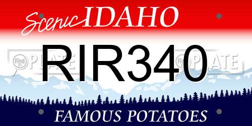 RIR340 Idaho License Plate
