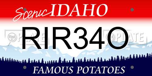 RIR34O Idaho License Plate