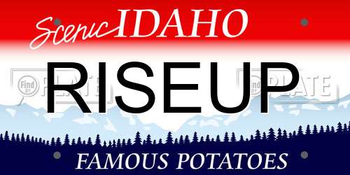 RISEUP Idaho License Plate