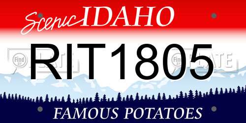 RIT1805 Idaho License Plate