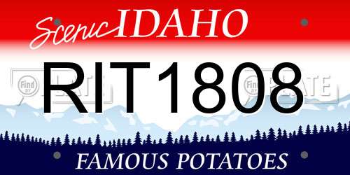 RIT1808 Idaho License Plate