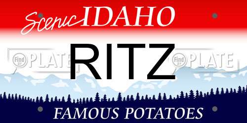 RITZ Idaho License Plate