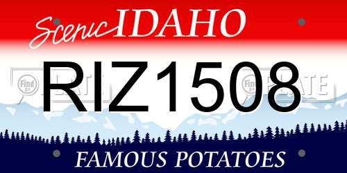RIZ1508 Idaho License Plate
