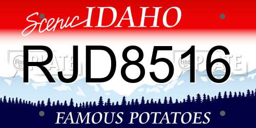 RJD8516 Idaho License Plate