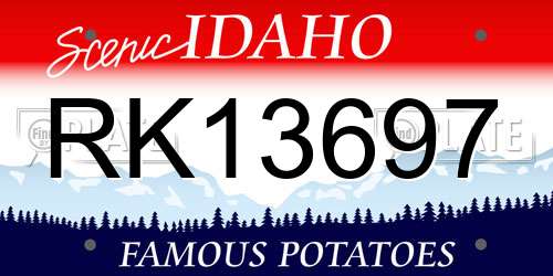 RK13697 Idaho License Plate