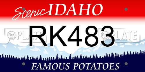 RK483 Idaho License Plate