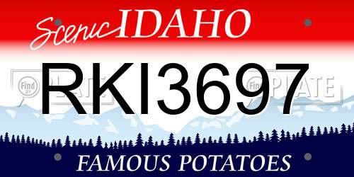 RKI3697 Idaho License Plate