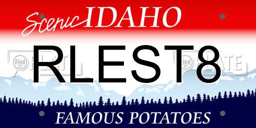 RLEST8 Idaho License Plate