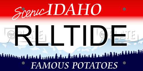 RLLTIDE Idaho License Plate