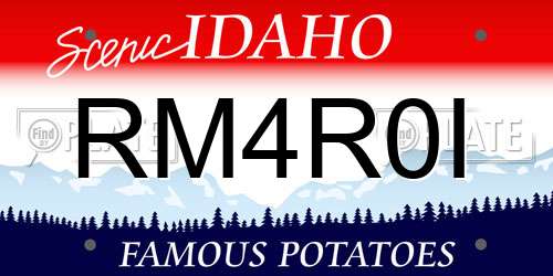 RM4R0I Idaho License Plate