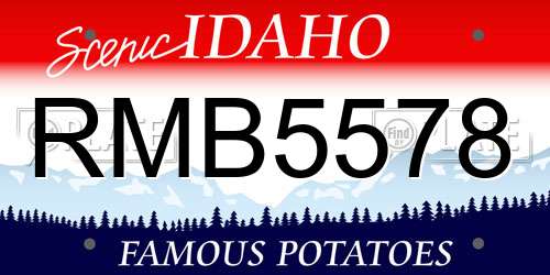 RMB5578 Idaho License Plate