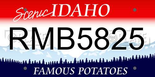 RMB5825 Idaho License Plate