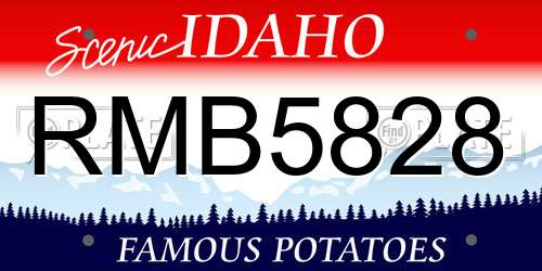 RMB5828 Idaho License Plate