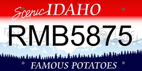 RMB5875 Idaho License Plate