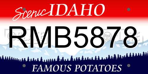 RMB5878 Idaho License Plate