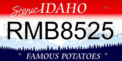RMB8525 Idaho License Plate
