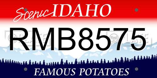 RMB8575 Idaho License Plate