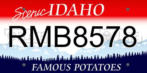 RMB8578 Idaho License Plate