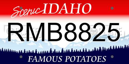 RMB8825 Idaho License Plate