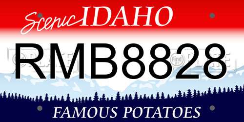 RMB8828 Idaho License Plate