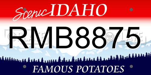 RMB8875 Idaho License Plate
