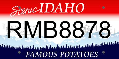RMB8878 Idaho License Plate