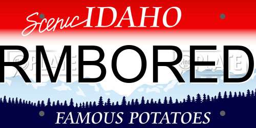 RMBORED Idaho License Plate