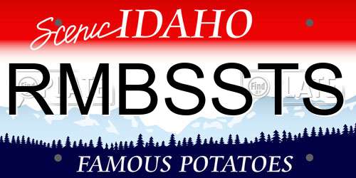 RMBSSTS Idaho License Plate
