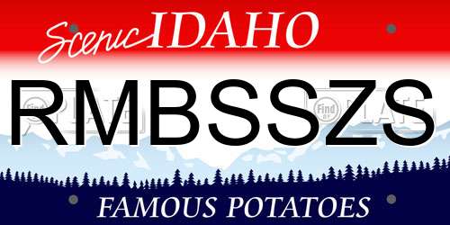 RMBSSZS Idaho License Plate