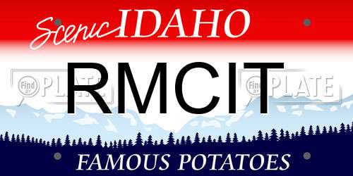 RMCIT Idaho License Plate